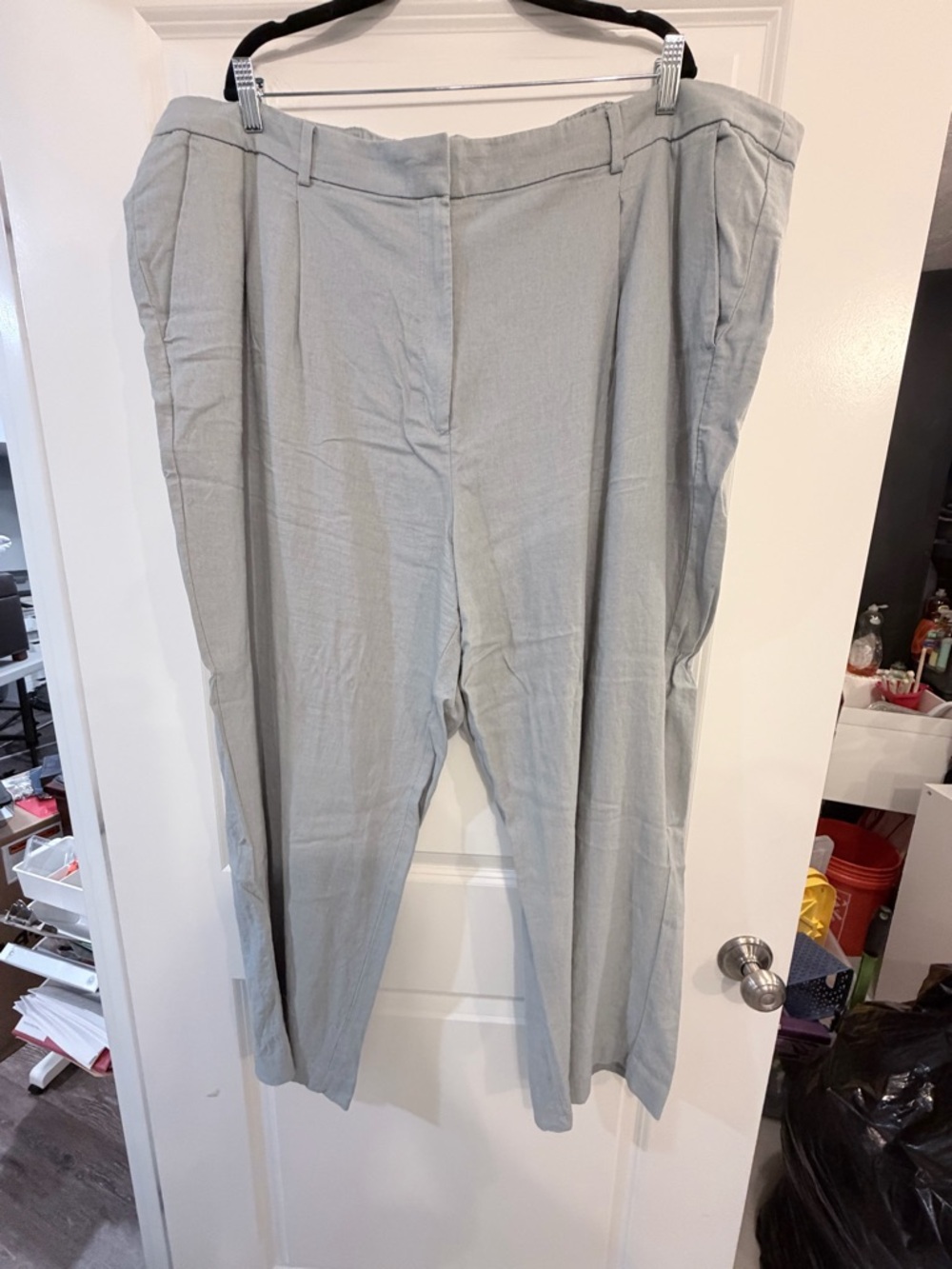 Old Navy Light Gray Wide-Leg Trousers